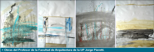 El profesor Jorge Pieretti expuso sus pinturas en el Centro Cultural Borges