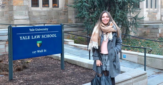 Celeste Elorriaga, egresada de la maestría en Derecho de la UP, realizó un intercambio en Yale Law School