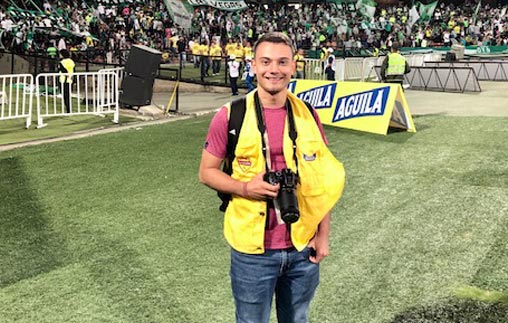 Juan Camilo Bohorquez, periodista deportivo UP, realiza coberturas para la Liga de Fútbol de Tolima