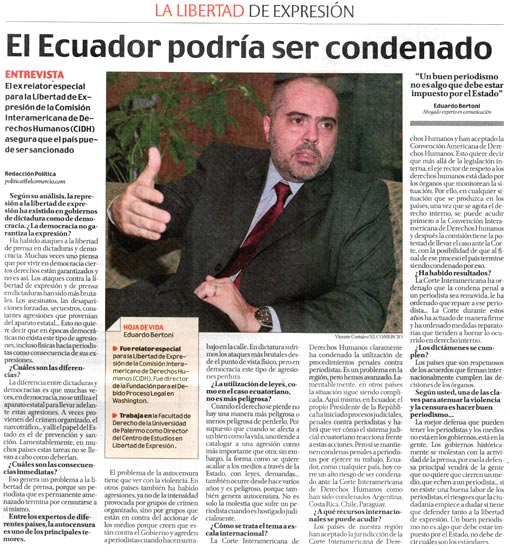 El comercio - Libertad de Expresión
